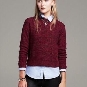 Banana Republic Marled Knit Sweater | Burgundy Red | Cozy Fall Essential | XL